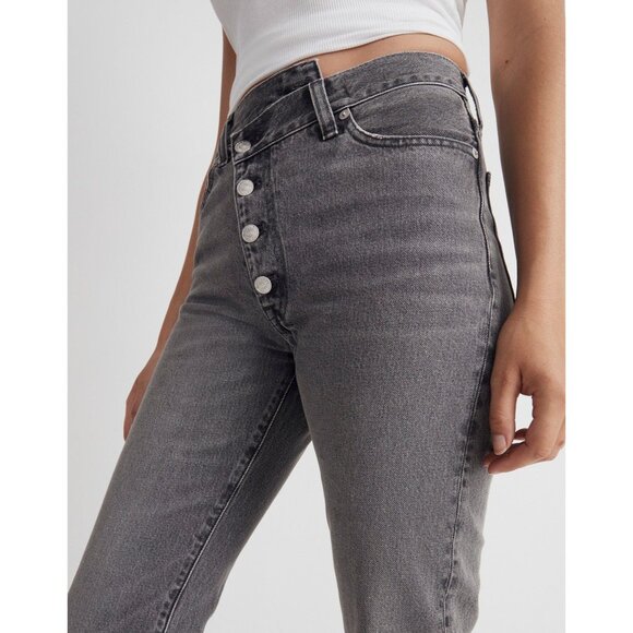 Madewell 90s Straight Jeans In Burwick Wash Women Size 30 High-Waist Grey Denim - Picture 13 of 16